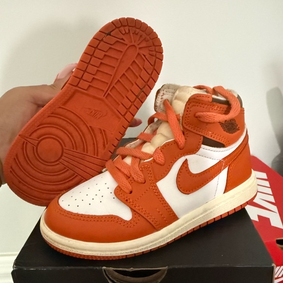 Nike Other - Nike Orange and White High-Top Sneakers